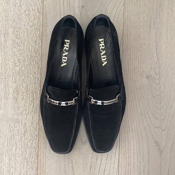 Black suede Prada Loafers - Picture 6 of 7